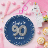 Assiettes En Carton Félicitations modernes à 90 ans Anniversaire (Fête)
