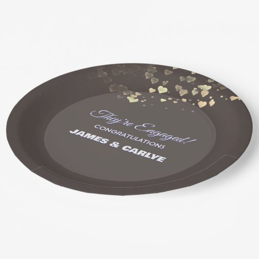 Assiettes En Carton Félicitations pour ces fiançailles élégantes et pe (Angle)