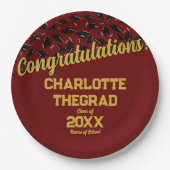 Assiettes En Carton Félicitations pour la finalisation Personnaliser M (Devant)