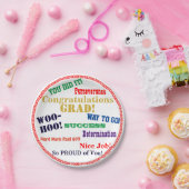 Assiettes En Carton Félicitations pour la qualification Typographie (Fête)