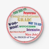 Assiettes En Carton Félicitations pour la qualification Typographie (Devant)