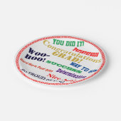 Assiettes En Carton Félicitations pour la qualification Typographie (Angle)