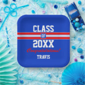 Assiettes En Carton  Félicitations sur mesure pour la graduation Rouge (Fête)