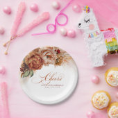 Assiettes En Carton Félicitations Terre Cuite Fleurs de Pampas (Fête)