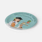 Assiettes En Carton Félicitations Vétérinaire Docteur DVM Graduation (Angle)