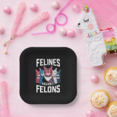 Assiettes En Carton Felines contre Felons (Fête)