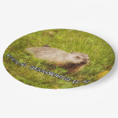 Assiettes En Carton Feliz Groundhog Day! plaques papier (Angle)