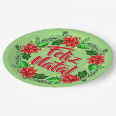 Assiettes En Carton Feliz Natal Portugais Joyeux Noël 9" (Angle)