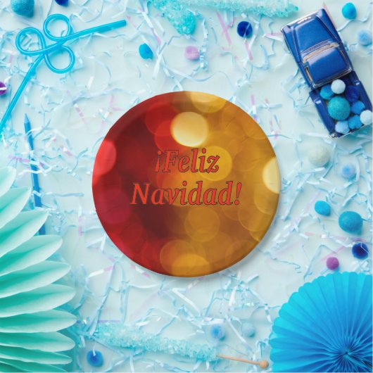 Assiettes En Carton ¡Feliz Navidad ! Joyeux Noël en espagnol rf (Fête)