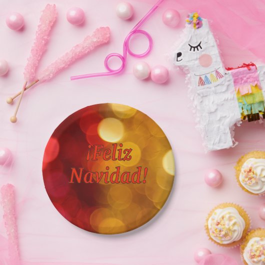 Assiettes En Carton ¡Feliz Navidad ! Joyeux Noël en espagnol rf (Fête)