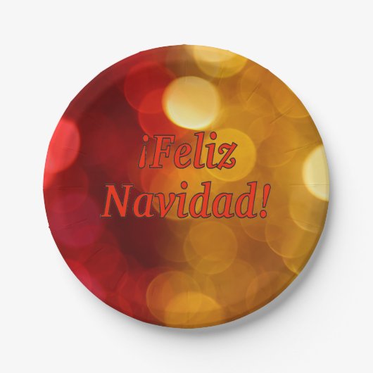 Assiettes En Carton ¡Feliz Navidad ! Joyeux Noël en espagnol rf (Devant)