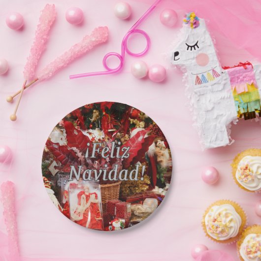 Assiettes En Carton ¡Feliz Navidad! Joyeux Noël en espagnol wf (Fête)