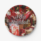 Assiettes En Carton ¡Feliz Navidad! Joyeux Noël en espagnol wf (Devant)