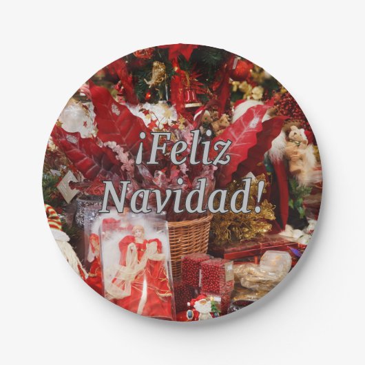 Assiettes En Carton ¡Feliz Navidad! Joyeux Noël en espagnol wf (Devant)