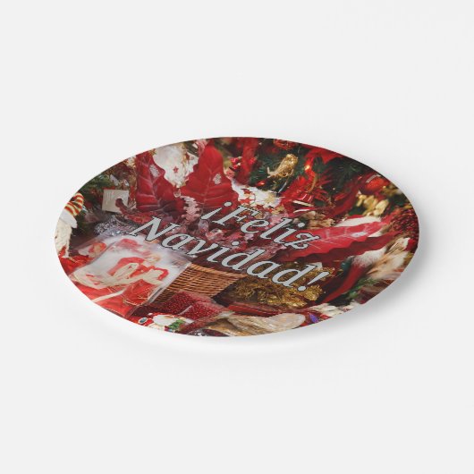 Assiettes En Carton ¡Feliz Navidad! Joyeux Noël en espagnol wf (Angle)