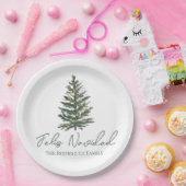Assiettes En Carton Feliz Navidad-Joyeux sapin de Noël et lumières (Fête)
