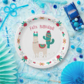 Assiettes En Carton Feliz Navidad Llama brillante et festive Noël (Fête)