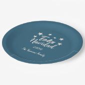 Assiettes En Carton Feliz Navidad Modern Noël Famille (Angle)