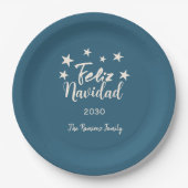 Assiettes En Carton Feliz Navidad Modern Noël Famille (Devant)