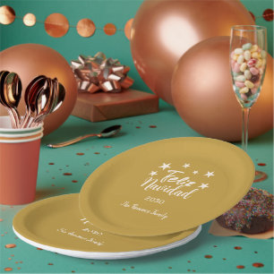 Assiettes En Carton Feliz Navidad Modern Noël Famille