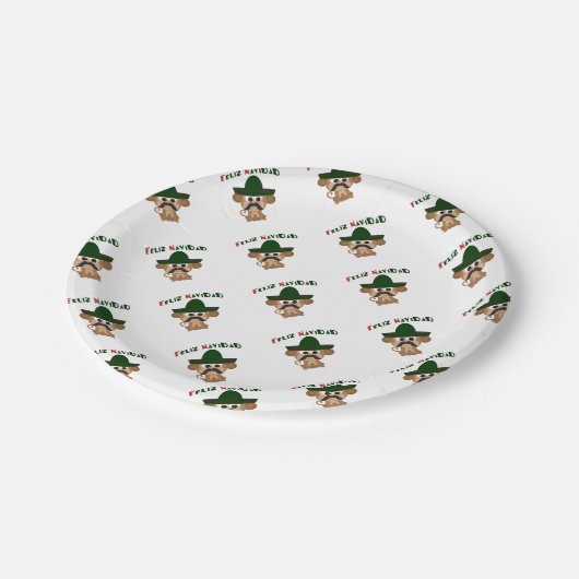 Assiettes En Carton Feliz Navidad Monkey (Angle)