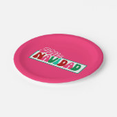 Assiettes En Carton Feliz Navidad - rose vif (Angle)