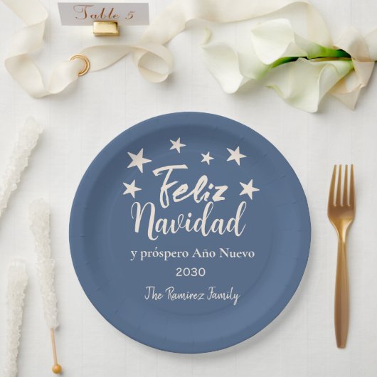 Assiettes En Carton Feliz Navidad y próspero Año Nuevo (Mariage)