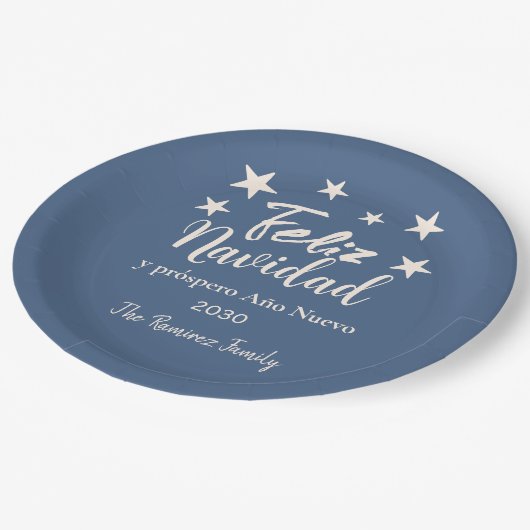 Assiettes En Carton Feliz Navidad y próspero Año Nuevo (Angle)