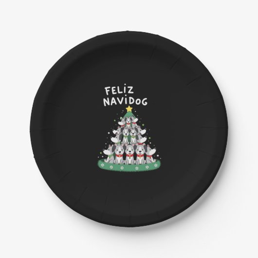 Assiettes En Carton Feliz Navidog Christmas Dog T-Shirt, Funny Cute Xm (Devant)