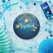 Assiettes En Carton Felize Navidad Gold Stars Noël 7" (Fête)