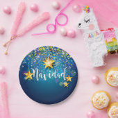 Assiettes En Carton Felize Navidad Gold Stars Noël 7" (Fête)