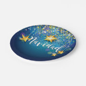 Assiettes En Carton Felize Navidad Gold Stars Noël 7" (Angle)