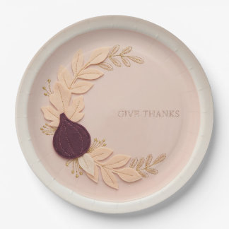 Assiettes En Carton Felt Applique Remerciez Fig Fête d'Action de Grâce