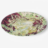 Assiettes En Carton Femme à marguerite - Mucha daisy textile repro (Angle)