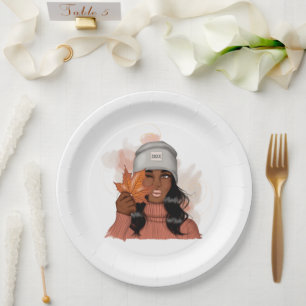 Assiettes En Carton Femme Afro-Américaine Thanksgiving
