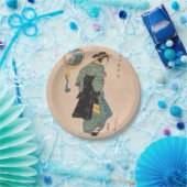 Assiettes En Carton Femme japonaise Kimono : Ukiyo-e Woodblock Imprime (Fête)