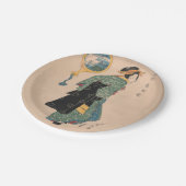 Assiettes En Carton Femme japonaise Kimono : Ukiyo-e Woodblock Imprime (Angle)