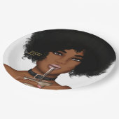 Assiettes En Carton Femme noire (Angle)