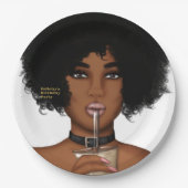 Assiettes En Carton Femme noire (Devant)