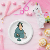 Assiettes En Carton Femme portant des sacs (Fête)