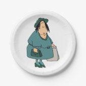 Assiettes En Carton Femme portant des sacs (Devant)