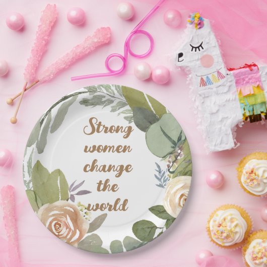 Assiettes En Carton femmes fortes changer le monde 8 mars égalité (Fête)