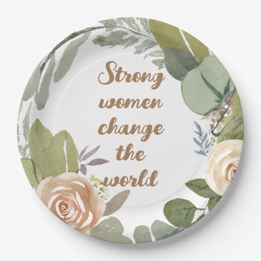 Assiettes En Carton femmes fortes changer le monde 8 mars égalité (Devant)