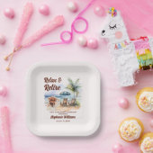 Assiettes En Carton Femmes Retraite Plage Chaire Parti à thème (Fête)