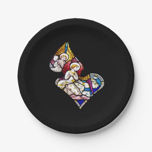 ASSIETTES EN CARTON FENÊTRE EN VERRE STAINÉ (Devant)