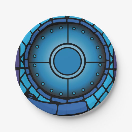 Assiettes En Carton Fenêtre en verre tendu de l'église (Devant)