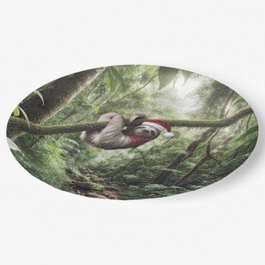 Assiettes En Carton Fente De Noël Dans Rainforest (Angle)