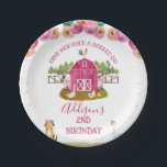 Assiettes En Carton Ferme à Grange Rose Hot Animaux de la ferme Annive<br><div class="desc">Grange Rose Chaud Ferme Animaux Ferme Anniversaire Plaque de papier Barniard, assiette en papier d'anniversaire à thème de la ferme ou de la ferme de Sweet girl avec une adorable scène de ferme avec un barde rose chaud, divers animaux de ferme mignons, une clôture et des pins lointains. La plaque...</div>
