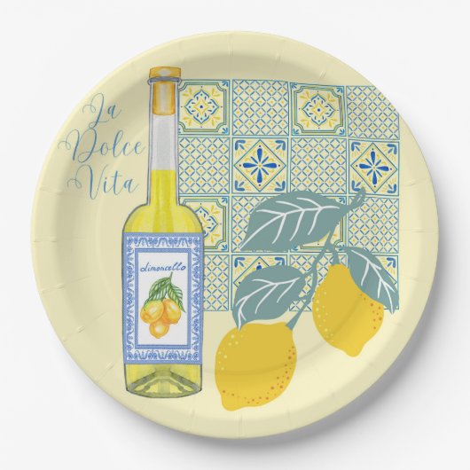 Assiettes En Carton Ferme aux citrons Rétro (Devant)