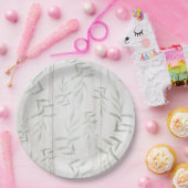 Assiettes En Carton Ferme Botanique Blanc Bois Rustique Feuille (Fête)